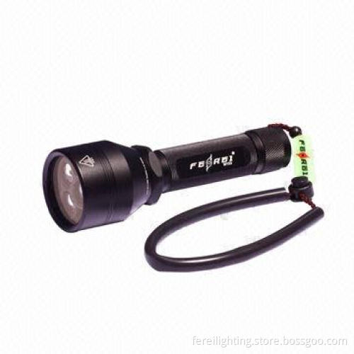 Scuba underwater torch light, even beam for underwater photography, red and white beam available